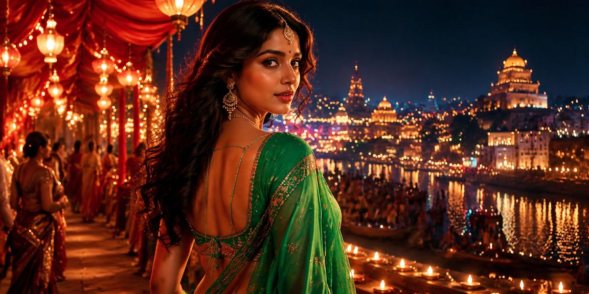 Young Indian woman playing poker at rajiv1841 online casino