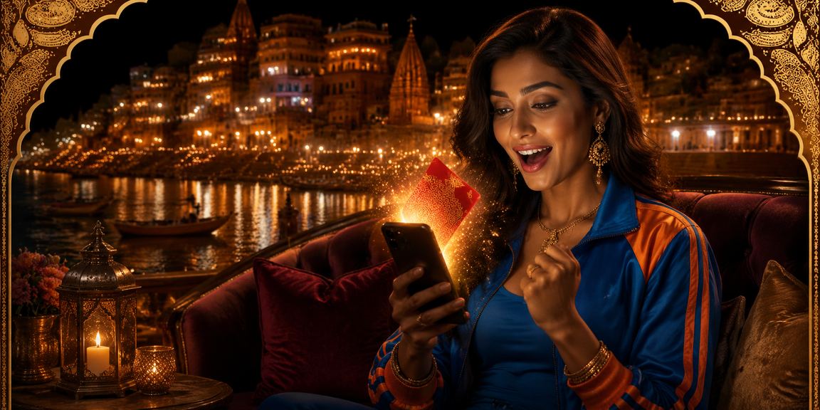 View of live Aviator game with interactive betting overlay in crowded urban Indian setting